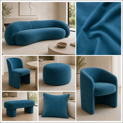 BELLA - Upholstery Fabric- Steel Blue