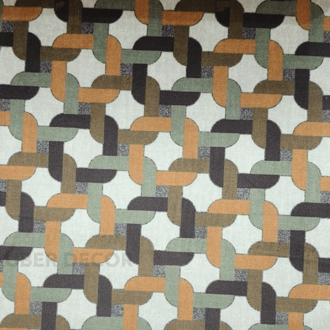 Teksun - Earthy Chain-Weave Pattern Textured Suede Upholstery Fabric - Earth-Tone Interlock Weave
