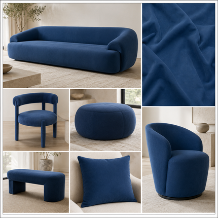 BELLA - Upholstery Fabric- Prussian Blue
