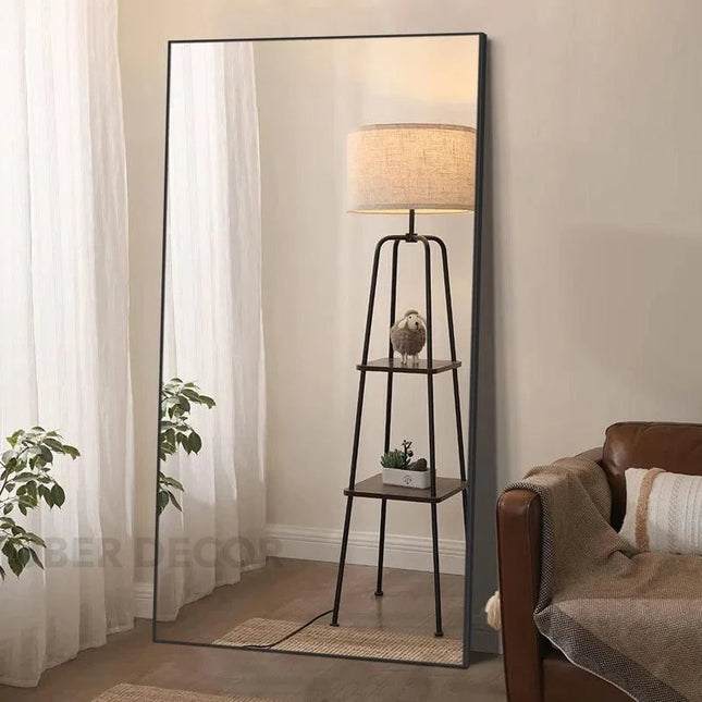 WideVision Extra Large Wide Rectangle Metal Frame Full Length Standing Mirror for Bedroom