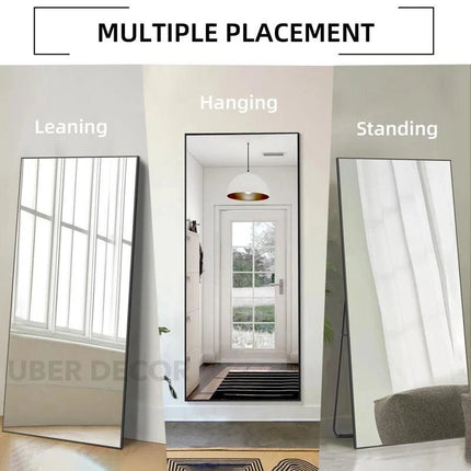 WideVision Extra Large Wide Rectangle Metal Frame Full Length Standing Mirror for Bedroom