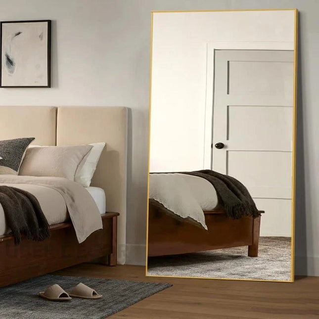 WideVision Extra Large Wide Rectangle Metal Frame Full Length Standing Mirror for Bedroom