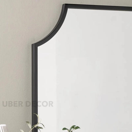 Draped Arch Metal Frame Full Length Standing Mirror for Bedroom