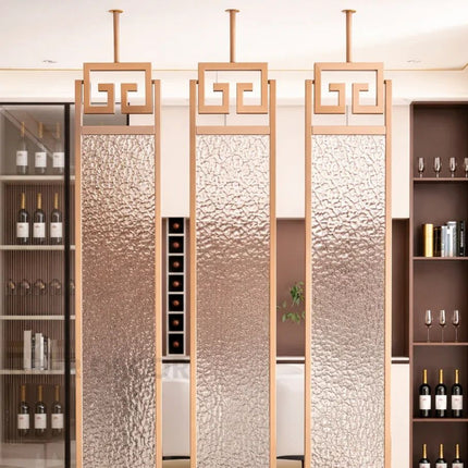 IONYX Stainless Steel Glass Room Divider With Ribbed Panel Modules For Living Room Bedroom And Transitional Interior Zones