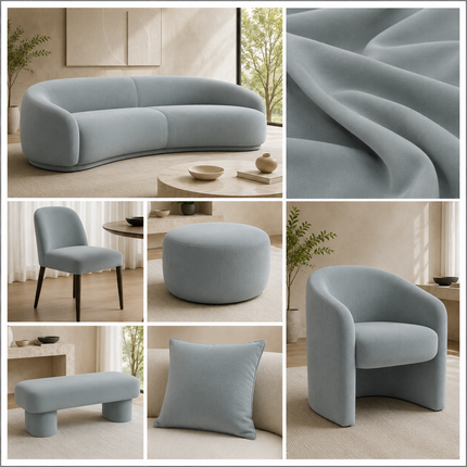 BELLA - Upholstery Fabric- Dusty Blue