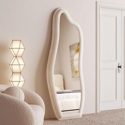 Whimsical Wave Upholstered Full Length Mirror