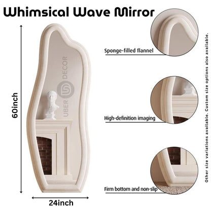 Whimsical Wave Upholstered Full Length Mirror