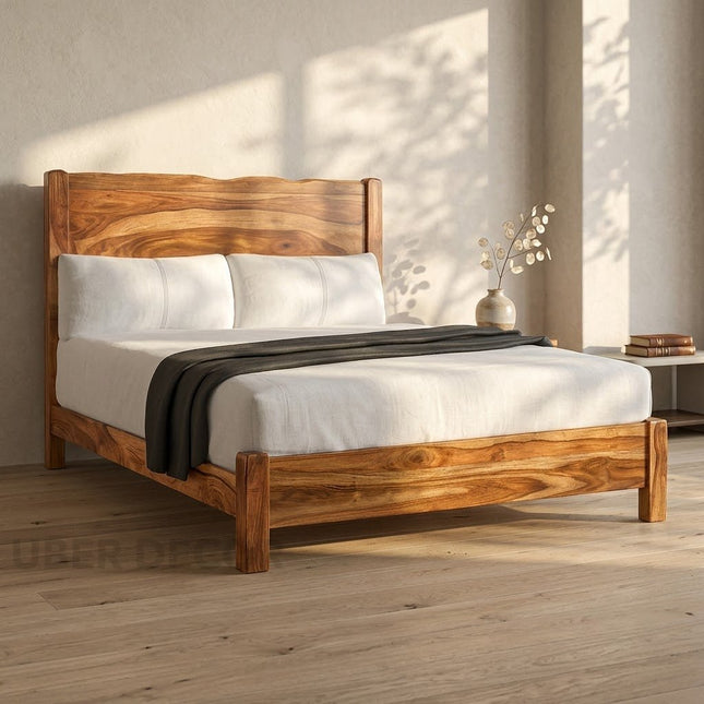 ChestnutRise Handcrafted Panel Bed for Timeless Indian Homes