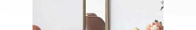 SlimLine Capsule Shaped Slim Metal Frame Full Length Standing Mirror for Bedroom, Hotel room or Living Room
