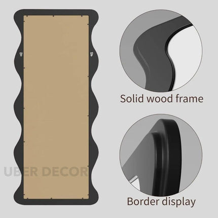 Woodland Wave Full Length Wooden Floor Mirror- Asymmetric Irregular Shaped Mirror