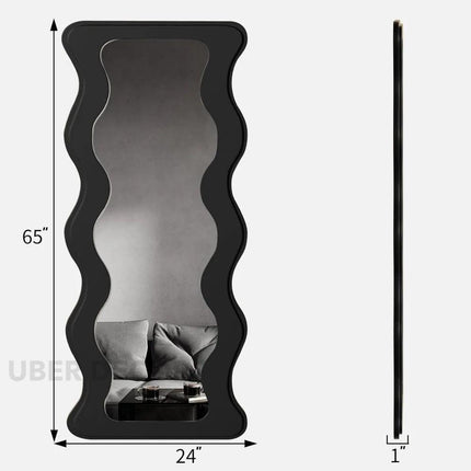Woodland Wave Full Length Wooden Floor Mirror- Asymmetric Irregular Shaped Mirror
