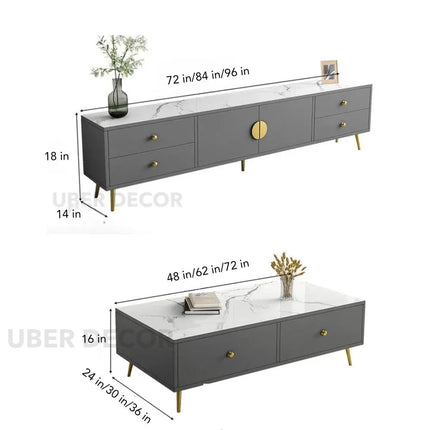 Velmo Luxe – Modern TV Cabinet, Retro Glam Console, Minimalist Design with Elegant Accents