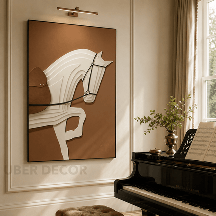Equestrian Grace Luxury Horse Wall Art – Sculptural Panel for Living Room