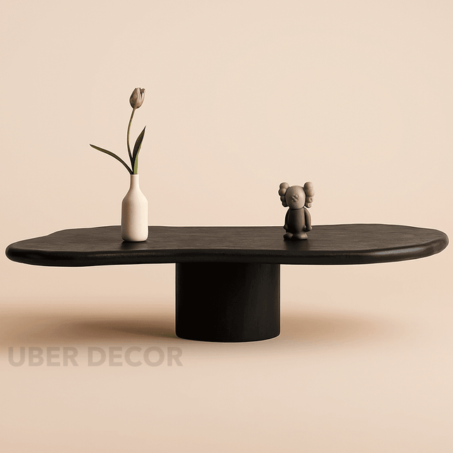 Fraser Cream Nordic Cloud Coffee Table Sculptural Solid Wood Top Smooth Cream Finish Minimalist Centerpiece for Contemporary Living Spaces - Uber Decor