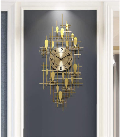 Epoch Contemporary Golden Metal Wall Art Timepiece