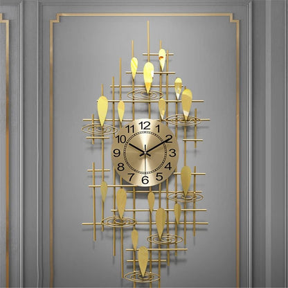 Epoch Contemporary Golden Metal Wall Art Timepiece