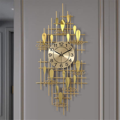 Epoch Contemporary Golden Metal Wall Art Timepiece