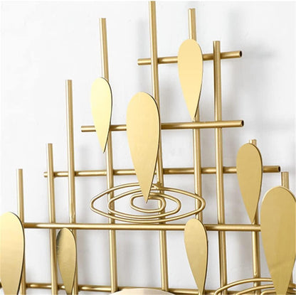 Epoch Contemporary Golden Metal Wall Art Timepiece