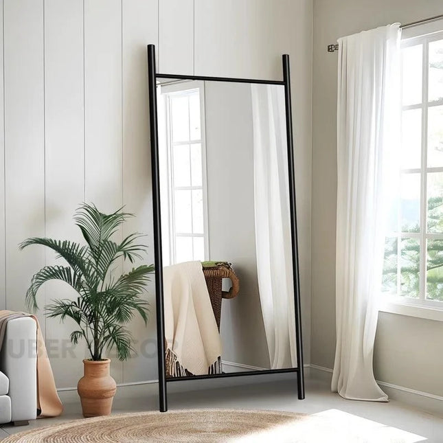 H-Frame Elegance- Metal Framed Rectangle Full Length Standing Mirror for Bedroom