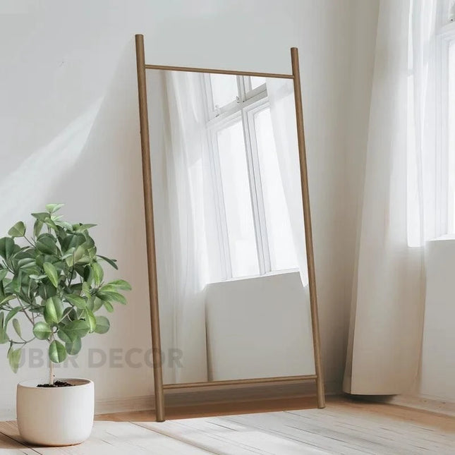 H-Frame Elegance- Metal Framed Rectangle Full Length Standing Mirror for Bedroom