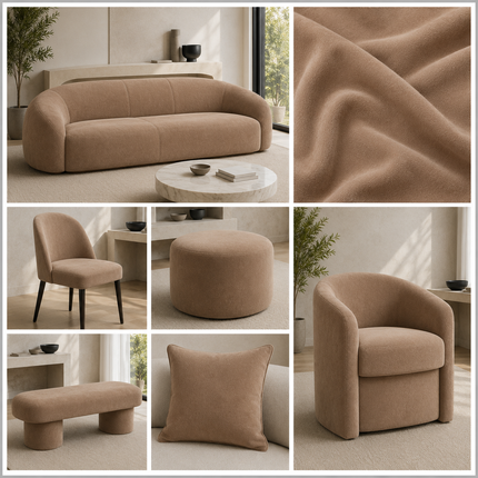 BELLA - Upholstery Fabric- Rich Clay Brown