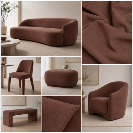 BELLA - Upholstery Fabric- Chocolate Brown