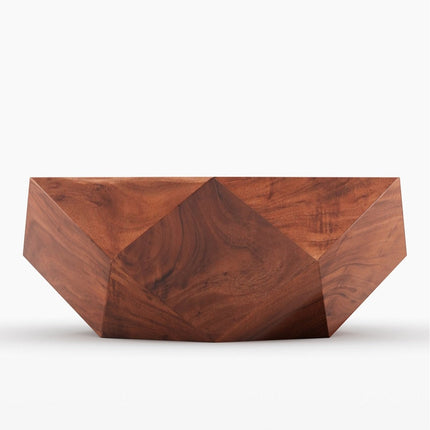 Liffey Coffee Table, Modern Geometric Sculptural Wooden Polygonal Center Table for Living Room