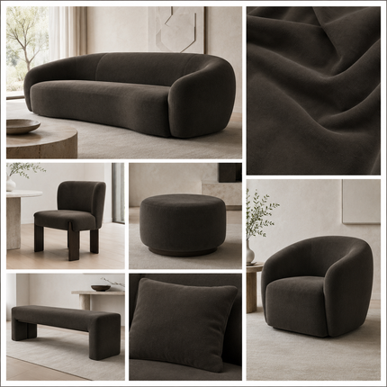 BELLA - Upholstery Fabric- Dark Chocolate