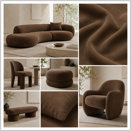 BELLA - Upholstery Fabric- Earth Brown