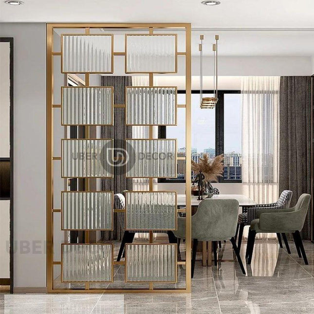 High Gloss Stainless Steel Room Partition Divider - Customizable Metal Room Separator