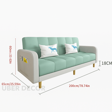 Barcelona 66" Sofa Bed- 3 Seater Small Foldable Dual-Purpose Double Sofa Come Bed for Home or Office