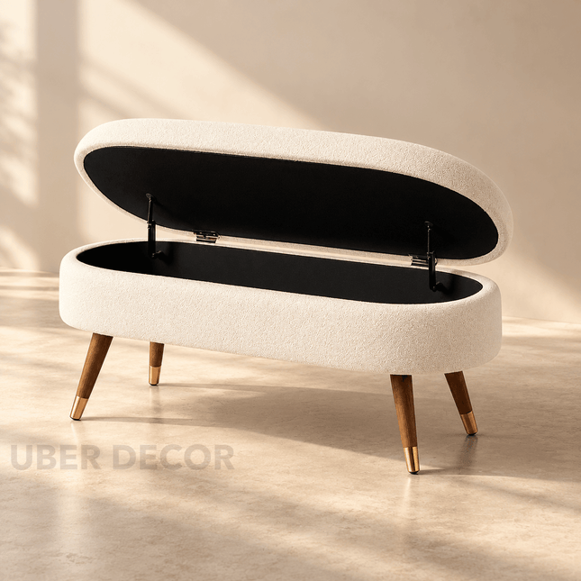 Elora Oval Storage Bench with Lift Top Lid