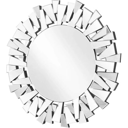 Electra's Splendor: Elegant Round Sunburst Decorative Mirror for Living or Dining Room