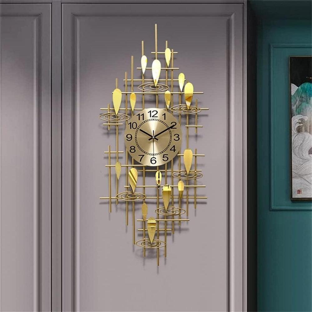 Epoch Contemporary Golden Metal Wall Art Timepiece