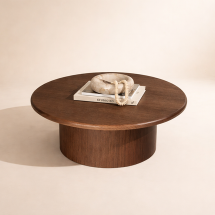 Marico Round Coffee Table Modern Contemporary Bauhaus Inspired Designer Center Table Custom Finish Minimalist Accent Table for Cozy Seating Area