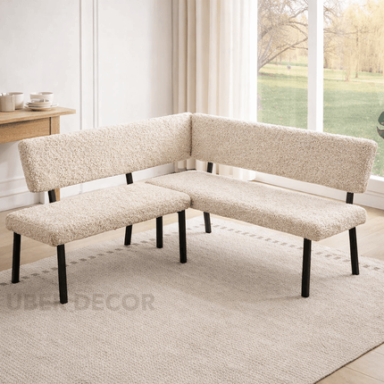 Indra Craft L Shaped Upholstered Corner Bench Contemporary Living Lounge Furniture