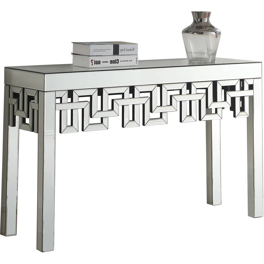 Vanguard Ethereal- Venetian Modern Luxury Crystal Diamond Mirrored Console Table for Entryway