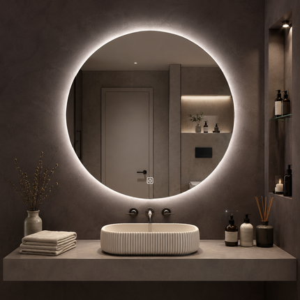 Star Glow Frameless LED Mirror- Front or Backlit Touch Sensor Mirror for Bathroom and Bedroom