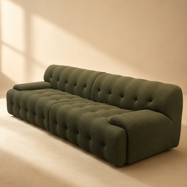 Softura 3-Seater Italian Designer Sofa Luxury Floor Lounge Sectional Loveseat for Living Room & Home Decor