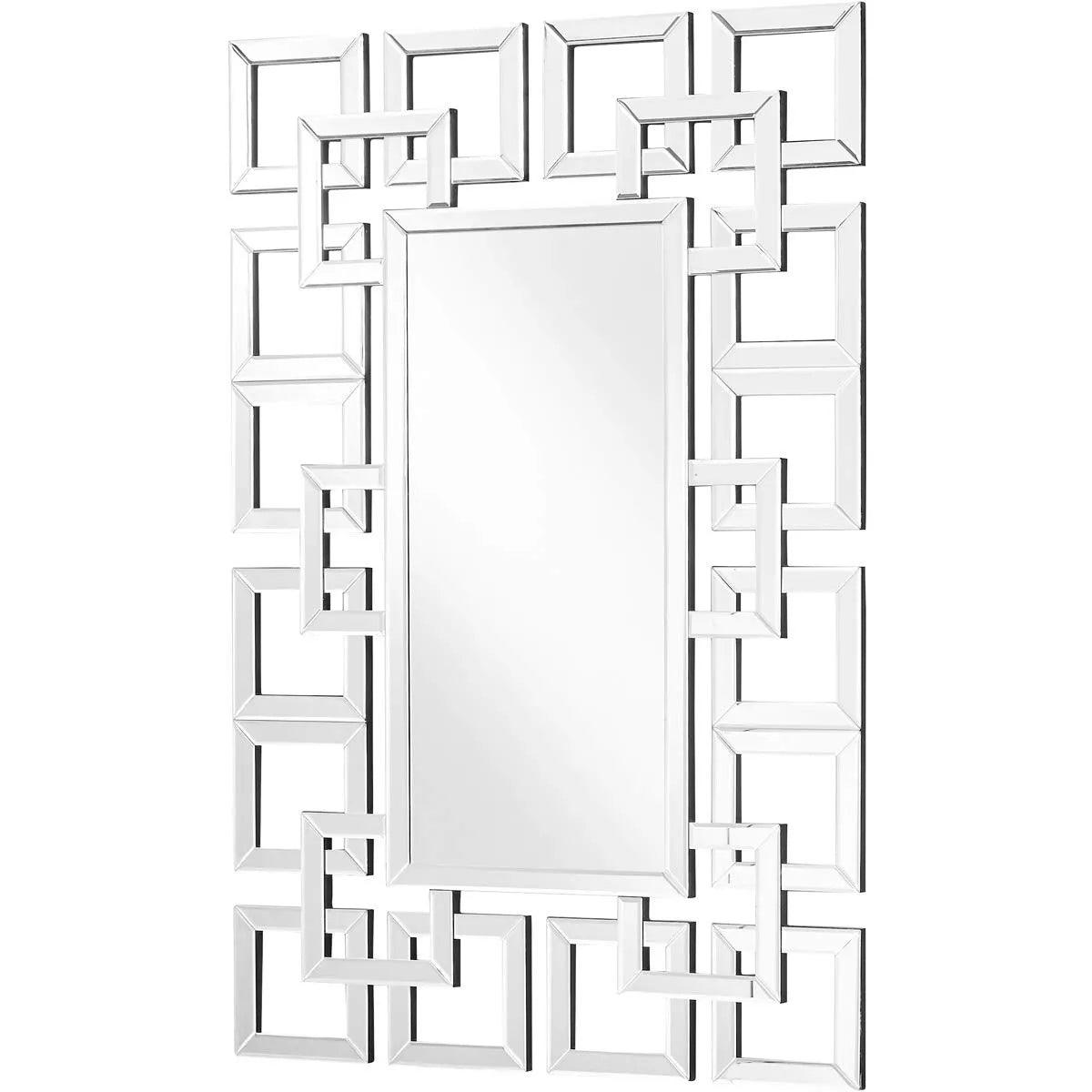 Thalassa's Sparkle: Luxury Designer Rectangular Decorative Mirror for Bathroom or Living Room