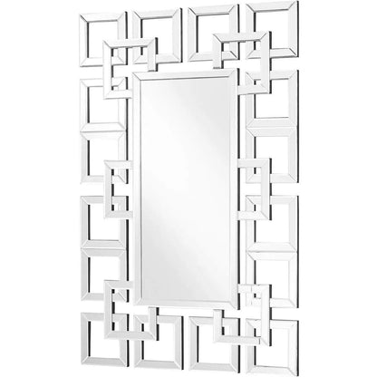 Thalassa's Sparkle: Luxury Designer Rectangular Decorative Mirror for Bathroom or Living Room