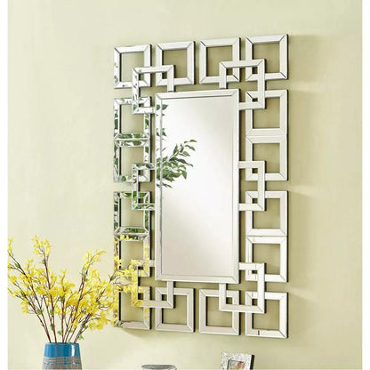 Thalassa's Sparkle: Luxury Designer Rectangular Decorative Mirror for Bathroom or Living Room