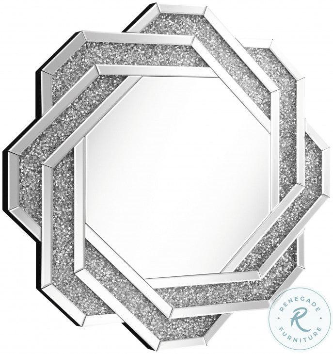 Aphrodite's Radiance: Decorative Crushed Glass Spiral Round Design Crystal Mirror