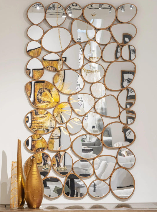 Eros' Luster: Water Drop Pebbles Modern Decorative Mirror for Wall Decoration