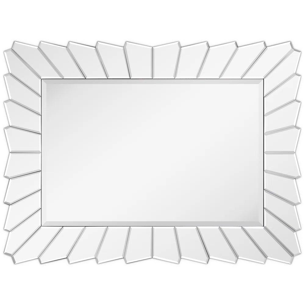 Dionysus' Glitter: Designer Modern Rectangular Clear Bevelled Glass Wall Mirror for Wall Decor