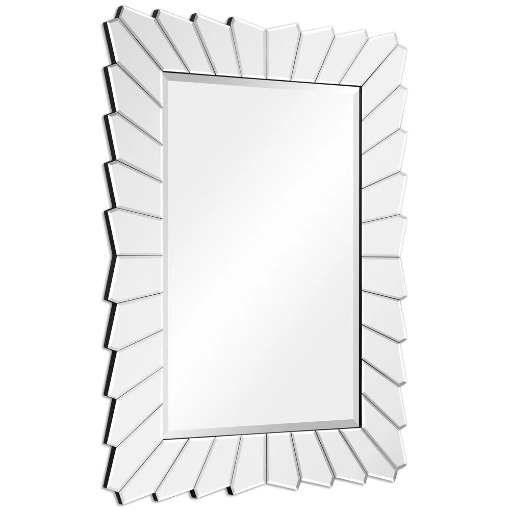 Dionysus' Glitter: Designer Modern Rectangular Clear Bevelled Glass Wall Mirror for Wall Decor