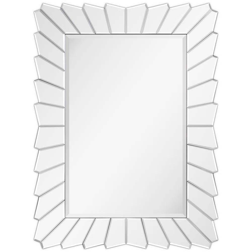 Dionysus' Glitter: Designer Modern Rectangular Clear Bevelled Glass Wall Mirror for Wall Decor