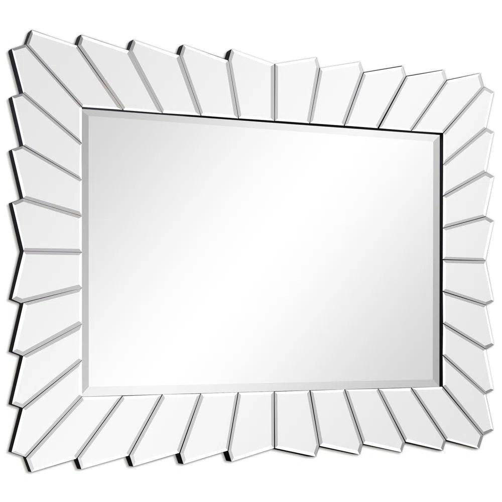 Dionysus' Glitter: Designer Modern Rectangular Clear Bevelled Glass Wall Mirror for Wall Decor