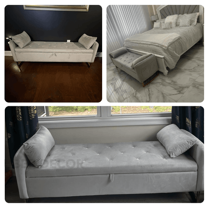 Norelle Contemporary Luxe Flip Top Storage Bench – Modern American-Inspired King Bed Companion for Bedroom & Lounge