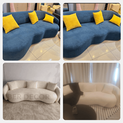 Delhi 94" Curved Sofa- Modern Curved Sofa - Soft and Comfortable Seating for Living Room, Lounge and Reception Area